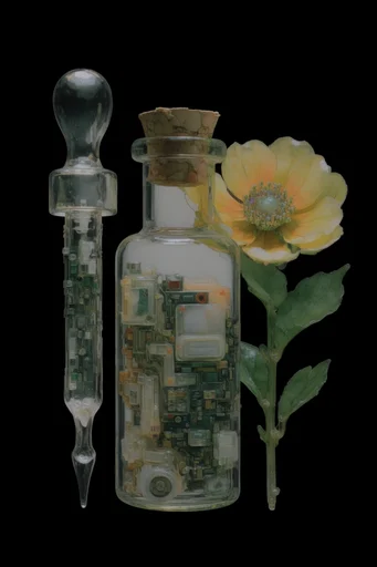 Bio-Synthetic Tactical Specimen style reference image — translucent resin