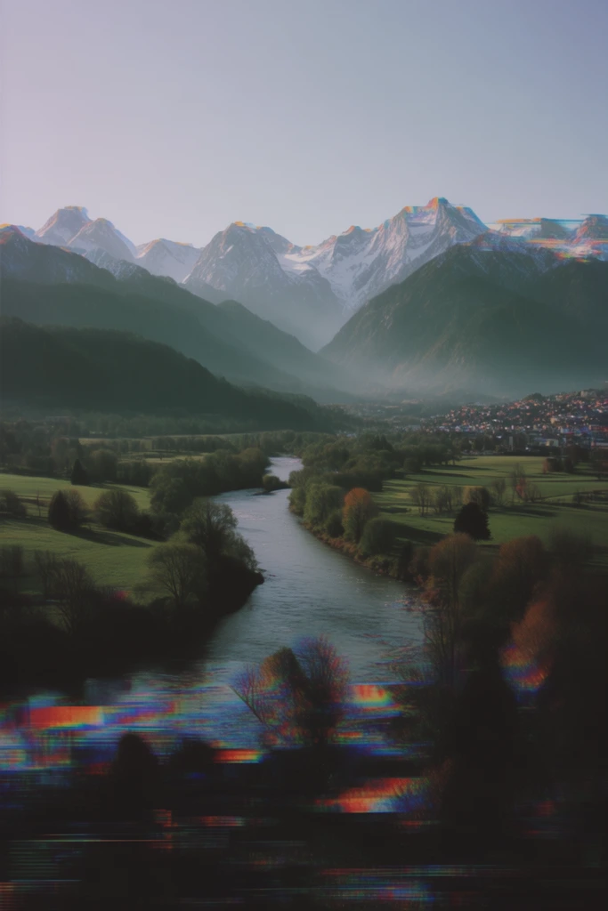 Glitch-Infused Cinematic Realism style AI image example 2