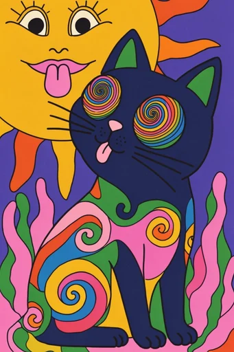 Neon Psychedelic Pop style reference image — metaphysical iconography