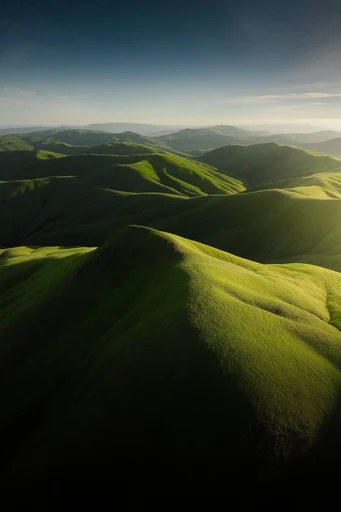 Velvet Verdant Surrealism style reference image — rolling velvet hills