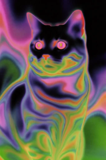 Thermal Acid Glitch style reference image — melting silhouette