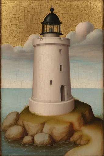 Deconstructed Classical Surrealism style reference image — high contrast composition