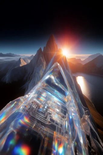 Prismatic Crystalline Refraction style reference image — prismatic chromatic dispersion