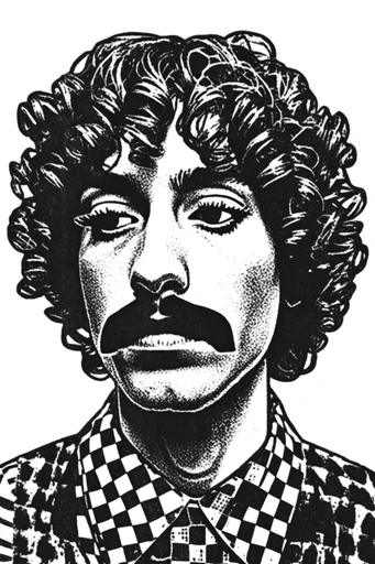 Gritty Monochromatic Punk Noir style reference image — distressed screenprint effect