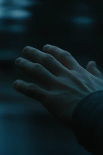 Cold Cinematic Suspense style reference image — desaturated teal and blue