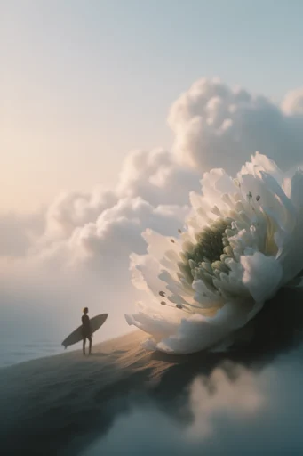 Amber Surrealist Horizons style reference image — existential scale