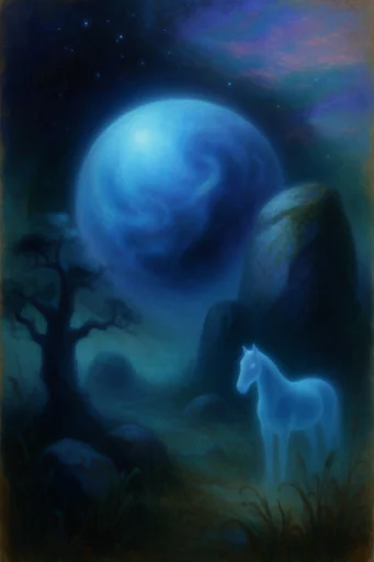 Ethereal Bioluminescent Nocturne style AI image example 2