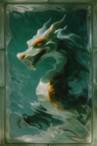 Refractive Emerald Surrealism style reference image — monochromatic emerald palette