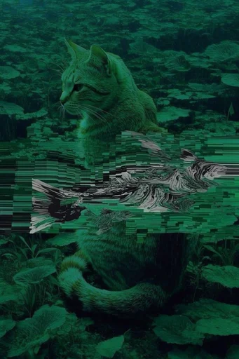 Digital Chlorophyll Glitch style reference image — organic glitch art