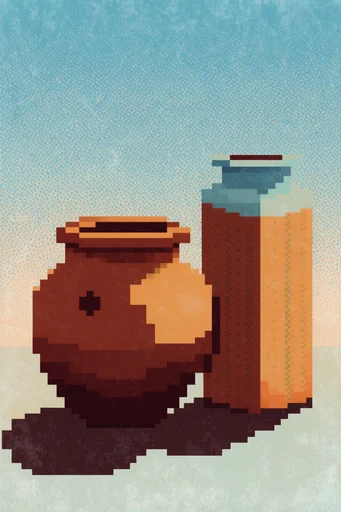 Analog Glitch Nostalgia style reference image — bayer dithering