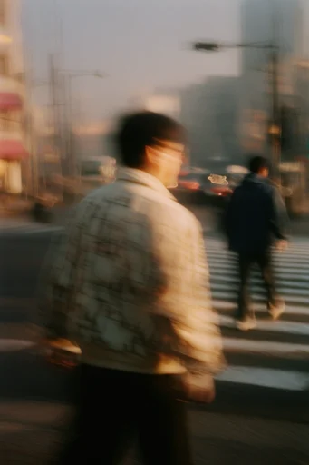 Kinetic Cinematic Noir style reference image — intentional camera movement