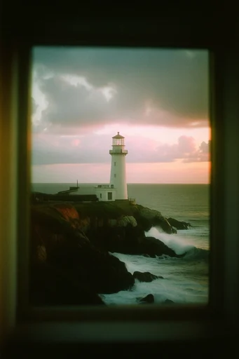 Cinematic Analog Liminality style reference image — voyeuristic framing