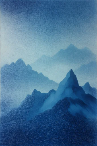 Ethereal Blue Minimalism style reference image — monochromatic blue palette