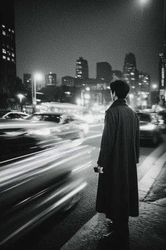 Spectral Monochrome Noir style reference image — high-contrast monochrome