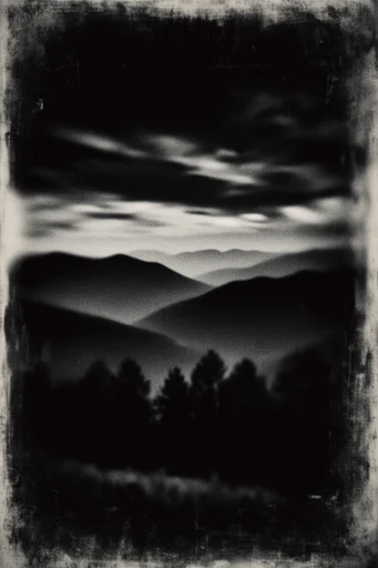 Raw Noir Atmospheric style reference image — high-contrast monochrome