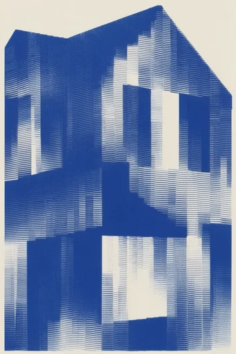 Digital Risograph Minimalism style AI image example 4