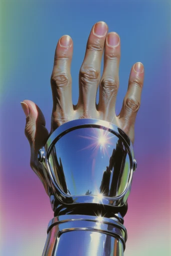 Hyper-Gloss Retro-Futurism style reference image — retro-futurism