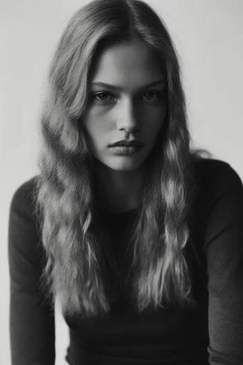 Monochrome Chiaroscuro Realism style reference image — expressive portraiture