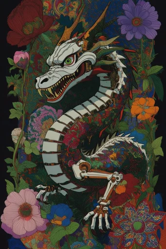 Luminous Gothic Maximalism style reference image — psychedelic gothic illustration