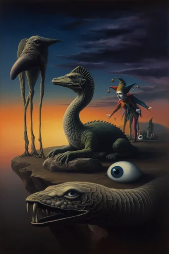 Cosmic Twilight Surrealism style reference image — cosmic scale