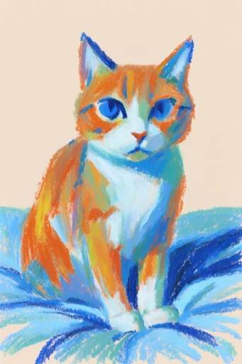 Expressive Fauvist Sketchbook style reference image — wax crayon aesthetic