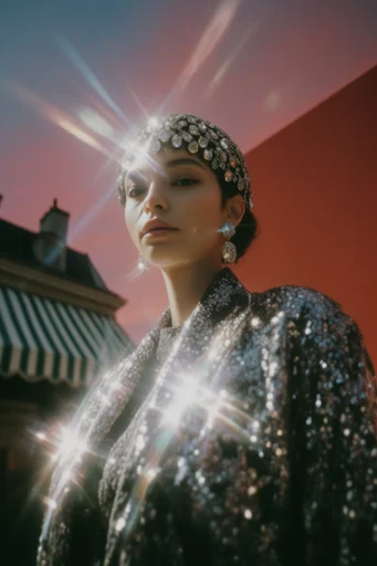 Prismatic Cosmic Glamour style reference image — prismatic starburst lens flare
