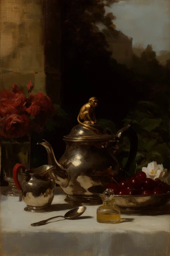Textured Pastoral Realism style reference image — visible brushstrokes
