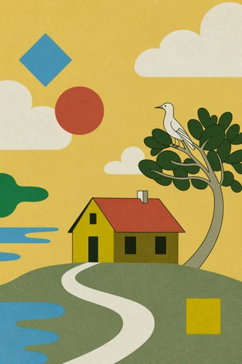 Analog Surrealist Nostalgia style AI image example 2