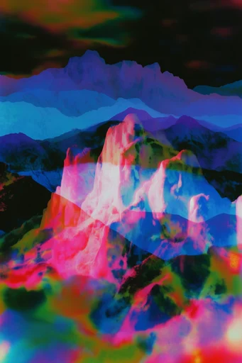 Surreal Chromatic Glitch style reference image — double exposure