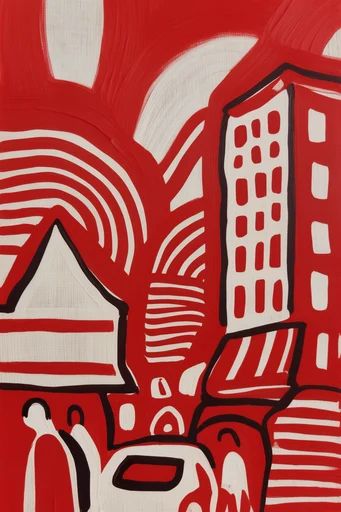 Graphic Red Minimalism style reference image — bold red brushstrokes