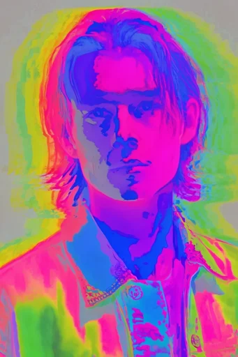 Neon Glitch Thermalism style reference image — chromatic aberration