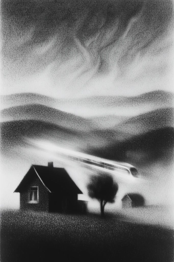 Nocturnal Monochrome Noir style AI image example 2