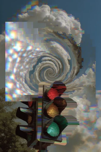 Recursive Glitch Surrealism style reference image — infinite feedback loop