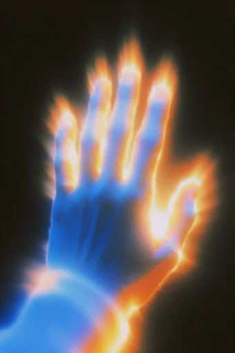 Spectral Neon Luminescence style reference image — intense halation glow