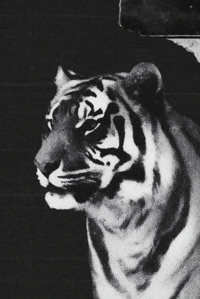 Gritty Halftone Zinecore style AI image example 3