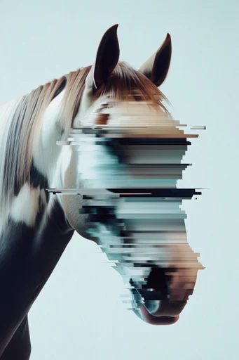 Minimalist Glitch Synthesis style AI image example 3