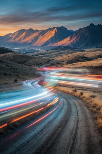Kinetic Neon Surrealism style reference image — neon motion blur