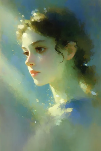 Luminous Sylvan Impressionism style reference image — deep teal and emerald palette