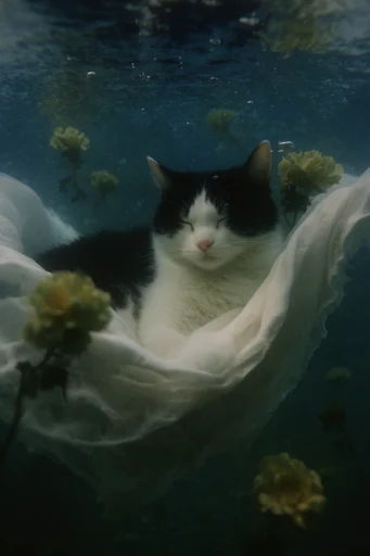 Ethereal Aquatic Melancholia style reference image — cool blue palette