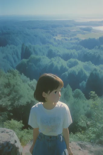 Ethereal Pastoral Surrealism style reference image — lush green vistas