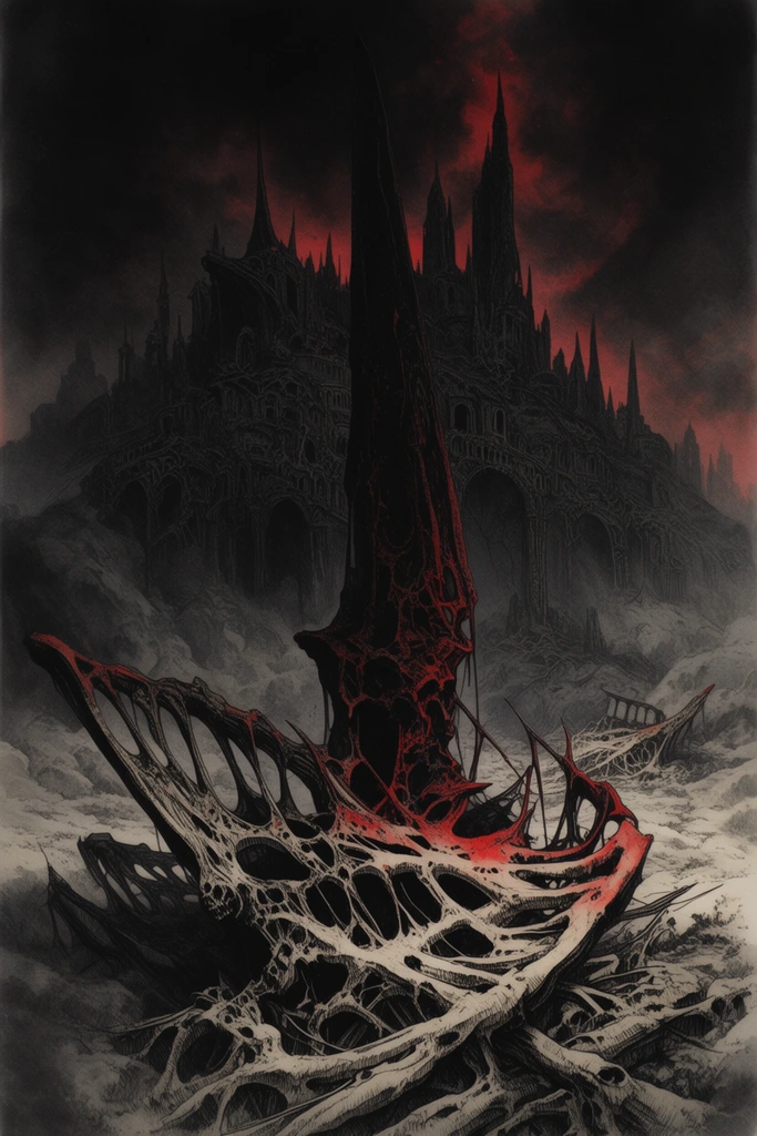 Crimson Ink Macabre style AI image example 2