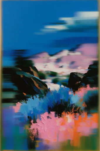 Digital Impasto Surrealism style reference image — vibrant candy color palette