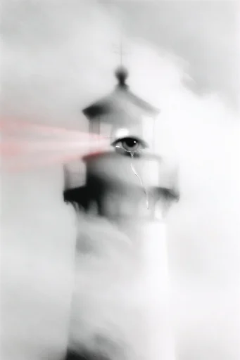 Monochrome Ethereal Blur style reference image — analog film grain