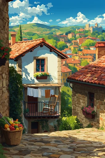 Nostalgic Ghibli Summer style AI image example 4