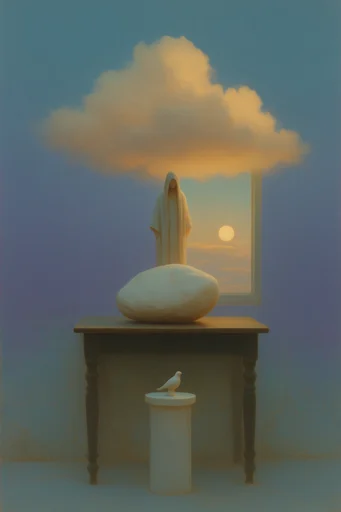 Ethereal Celestial Surrealism style reference image — surrealist dreamscape