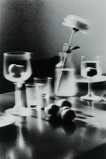 Kinetic Noir Spectralism style reference image — high-contrast black and white photography