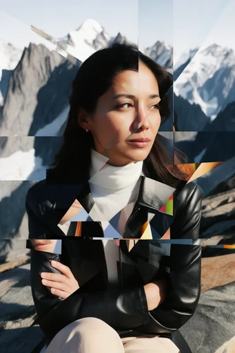 Fragmented Digital Cubism style reference image — fragmented portrait