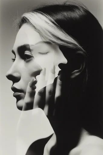 Monochrome Spectral Surrealism moodboard — generate AI images in this style