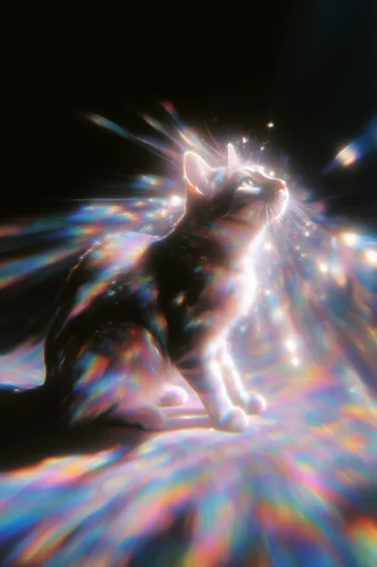 Prismatic Astral Dispersion style reference image — digital glitch disintegration