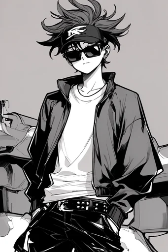 Cyber-Gothic Noir Manga style reference image — high contrast manga illustration